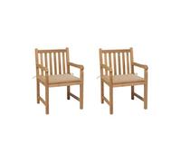 Lot de 2 chaise en bois massif non pliable exterieur H. 90 cm