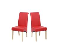 Lot de 2 Chaises M37 - Similicuir Rouge