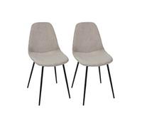 AltoBuy Amory - Lot de 2 chaises en Velours côtelé Coloris Taupe