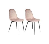Lot de 2 chaise en metal non empilable non pliable H. 85 cm interieur rose