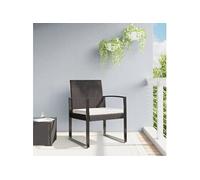 vidaXL Chaises de salle à manger de jardin – Lot de 2 – Rotin PP marron – H. 77,5 cm – Empilables