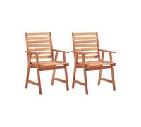 vidaXL Chaises de jardin Bois massif acacia Lot de 2
