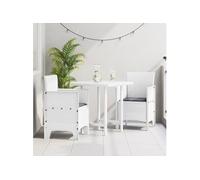 vidaXL Chaise de jardin avec coussins – lot de 2, blanc, 53×49×85 cm, polypropylène