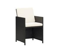 vidaXL Chaises de jardin 2 pcs. avec coussins Poly rotin noir