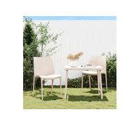 vidaXL Chaises de jardin Lot de 2 empilables Polypropylène 50x46x80 cm Crème