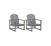 vidaXL Chaises de jardin avec accoudoirs 2 pcs. Gris Bois massif Acacia