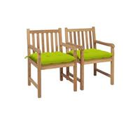 Lot de 2 chaise exterieur non pliable H. 90 cm en teck vert