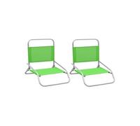 Lot de 2 chaise exterieur pliable en acier H. 58 cm vert