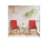 Lot de 2 chaise exterieur pliable H. 104 cm en teck rouge