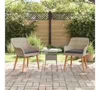 vidaXL Chaise de jardin, lot de 2, gris clair, 62,5 x 55 x 82 cm, polyrotin
