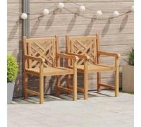 Lot de 2 chaise GENERIQUE exterieur non pliable en teck H. 90 cm