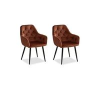 Lot de 2 chaise GENERIQUE interieur non empilable non pliable en bois H. 62.5 cm marron