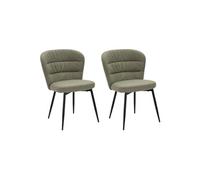 Mauro Ferretti – Ensemble de chaises Losanna – Tissu vert, pieds en métal, H. 85 cm – 2 pièces