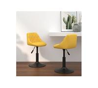 vidaXL Chaises à manger pivotantes lot de 2 jaune moutarde velours