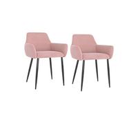 Lot de 2 chaise H. 78 cm non pliable en plastique interieur rose
