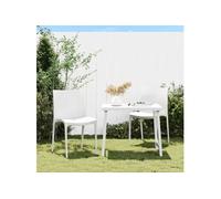 vidaXL Chaises de jardin Lot de 2 Blanc 50x46x80 cm Polypropylène
