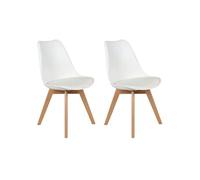 Lot de 2 chaise altobuy H. 82.5 cm non empilable non pliable interieur en bois massif blanc Blanc G