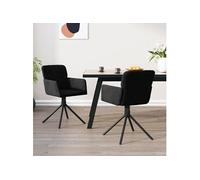 vidaXL Chaises pivotantes de salle à manger 2 pcs Noir Velours