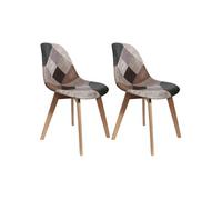 Lot de 2 chaise H. 85 cm non empilable non pliable en bois massif interieur