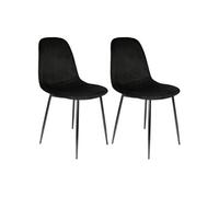 Lot de 2 chaise H. 85 cm non empilable non pliable en metal interieur noir