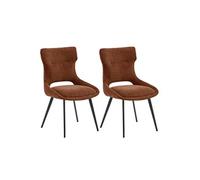 Lot de 2 chaise H. 87 cm non pliable en metal interieur rouge