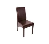 2x Chaise de salle à manger Chaise M37 cuir, marron, pieds foncés Multicolore