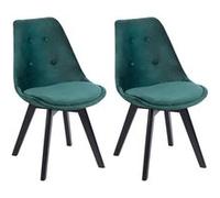Happy Garden Chaises Nora en velours vertes avec coussin – Lot de 2