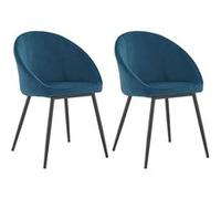 Lot de 2 chaises vintage diane velours bleu