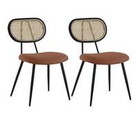 Lot de 2 chaise happy garden en plastique non empilable non pliable H. 82 cm interieur rouge Orange G