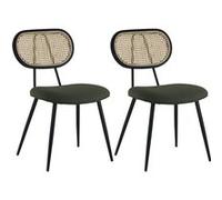 Lot de 2 chaise happy garden H. 82 cm non empilable non pliable interieur en plastique vert Vert G