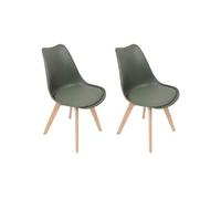Lot de 2 chaise interieur non empilable non pliable H. 82.5 cm en polypropylene vert