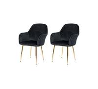 MENDLER Chaises de salle à manger HWC-F18 - Velours noir