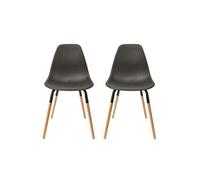 Lot de 2 chaise interieur non pliable en bois H. 86 cm noir