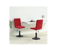 vidaXL Chaises à manger pivotantes lot de 2 rouge bordeaux velours