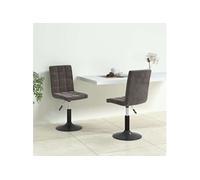 vidaXL Chaises pivotantes de salle à manger d'intérieur Lot de 2 réglables Velours gris foncé
