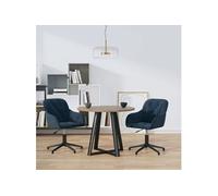 Lot de 2 chaise vidaxl interieur non pliable H. 72 cm en plastique bleu Marron G