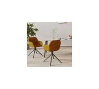 Vidaxl Chaises Pivotantes De Salle À Manger 2 Pcs Marron Velours Marron