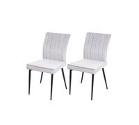 Lot de 2 chaise interieur non pliable H. 88 cm en metal gris
