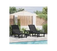 vidaXL Transat 2 pièces Noir 195,5 x 53 x 98,5 cm Polyéthylène