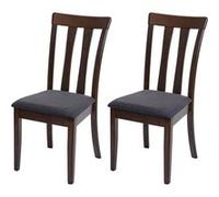 Lot de 2 chaise mendler en bois massif non pliable interieur H. 96 cm gris Gris G