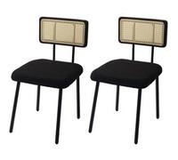 Lot de 2 chaise mendler en bois non pliable interieur H. 80 cm noir Noir G