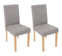 Mendler Chaises de séjour Littau – tissu gris, pieds clairs – Lot de 2