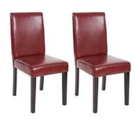 Lot de 2 chaise mendler interieur non pliable en bois H. 90 cm rouge Rouge G