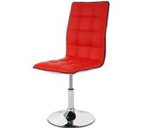 2x chaise de salle à manger HWC-C41, fauteuil, similicuir ~ rouge