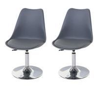 Mendler Chaise pivotante Malmö T501 – Réglable en hauteur, Similicuir – Gris foncé (Lot de 2)