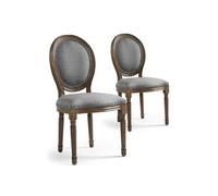 Lot de 2 chaise menzzo en bois non empilable non pliable interieur H. 96 cm gris