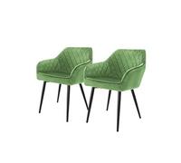 ML-Design Chaises de Salle à Manger - Lot de 2 - Vert Velours