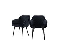 ML-Design Chaises de salle à manger - Velours noir