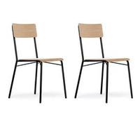 Lot de 2 Chaises Design Ashburn 82cm Chêne