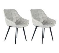 Lot de 2 Chaises Rétro Demi 88cm Gris & Noir